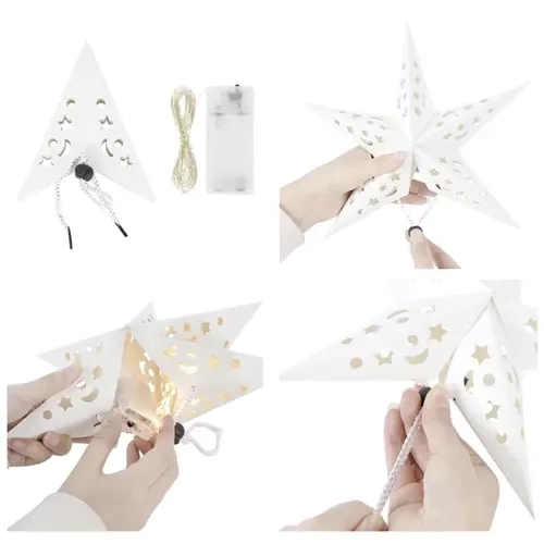 Verlichte papieren ster LED 50 cm