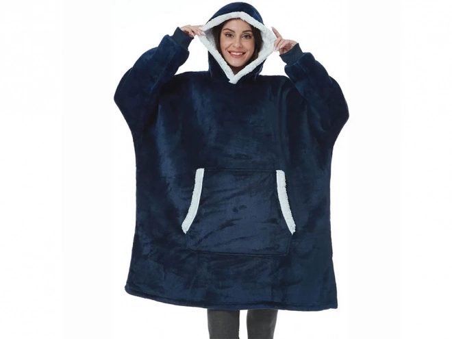 Warme oversized hoodie met capuchon van dikke bont