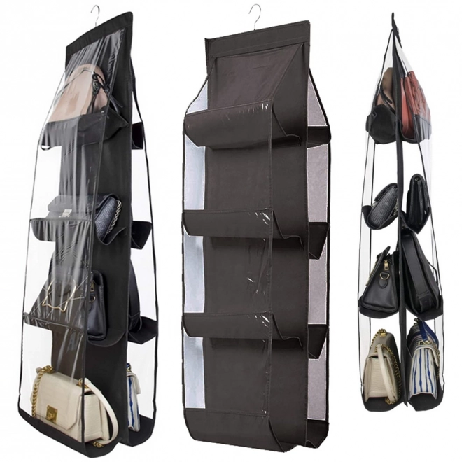 Hangende organizer voor handtassen in de kast
