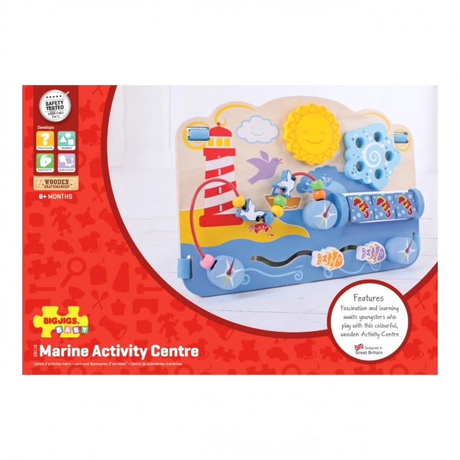 Bigjigs Baby Houten motorische plaat zee