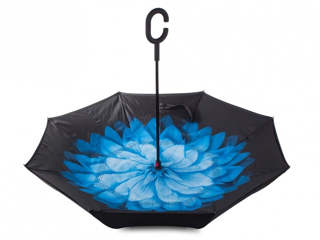 Ombrella omgekeerd inklapbare paraplu sterke staven robuuste staande paraplu – Blauw
