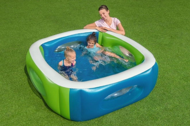 Opblaasbaar zwembad met vensters voor kinderen - 168 cm x 168 cm x 56 cm