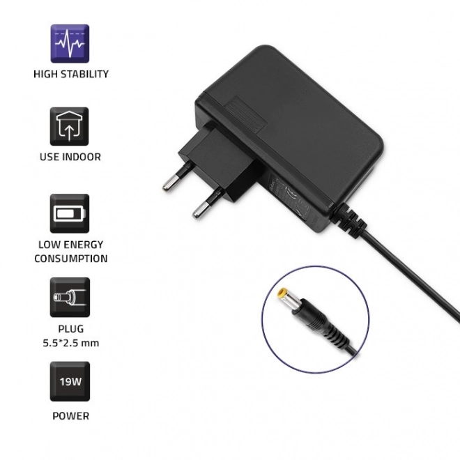 Insteekadapter Qoltec 19W 9V 2.1A 5.5x2.5