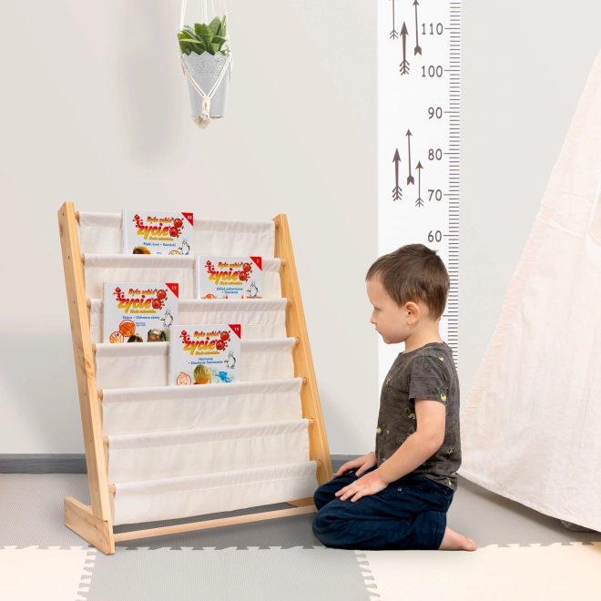 Kinder houten boekenrek met standaard 76,5 cm