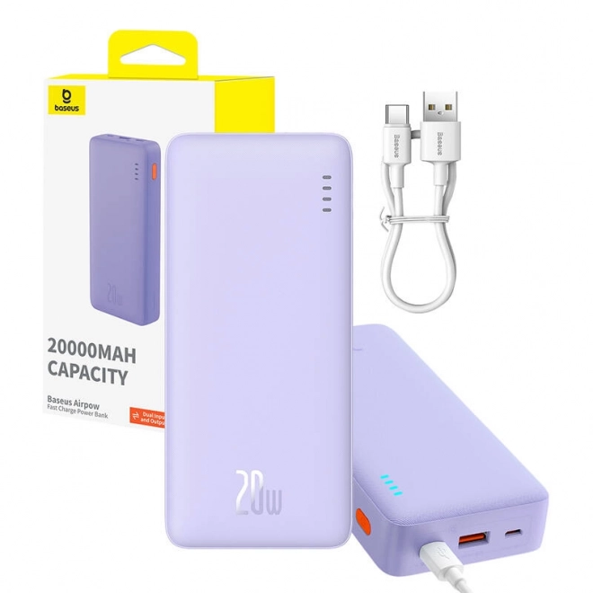 Baseus Airpow 20000mAh 20W powerbank (paars)