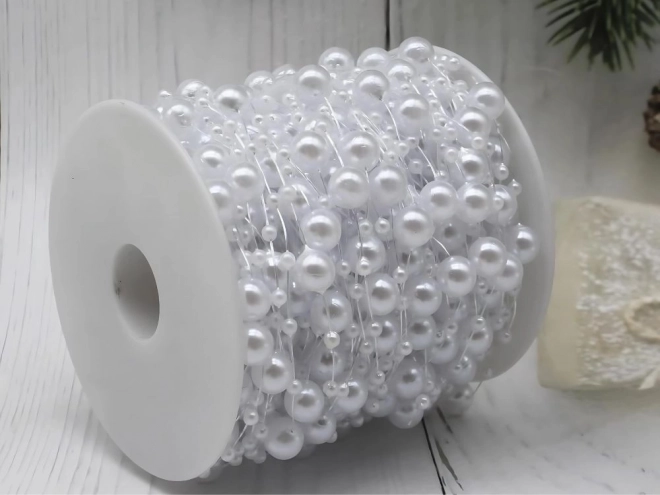 Parelslinger - witte parels voor kerstboom