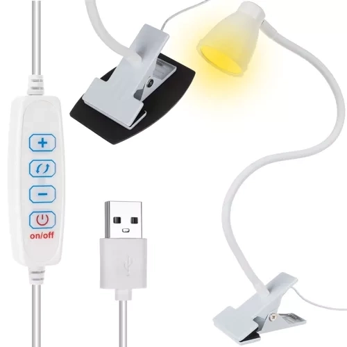 Witte bureaulamp met clip Izoxis
