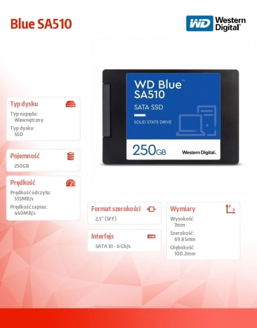 SSD schijf Western Digital WD Blue SA510 250GB