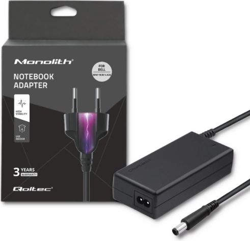 Netstroomadapter voor laptop 90 W, 19,5 V, 4,62 A, connector 7,4 × 5,0 mm met pin – Qoltec voor DELL