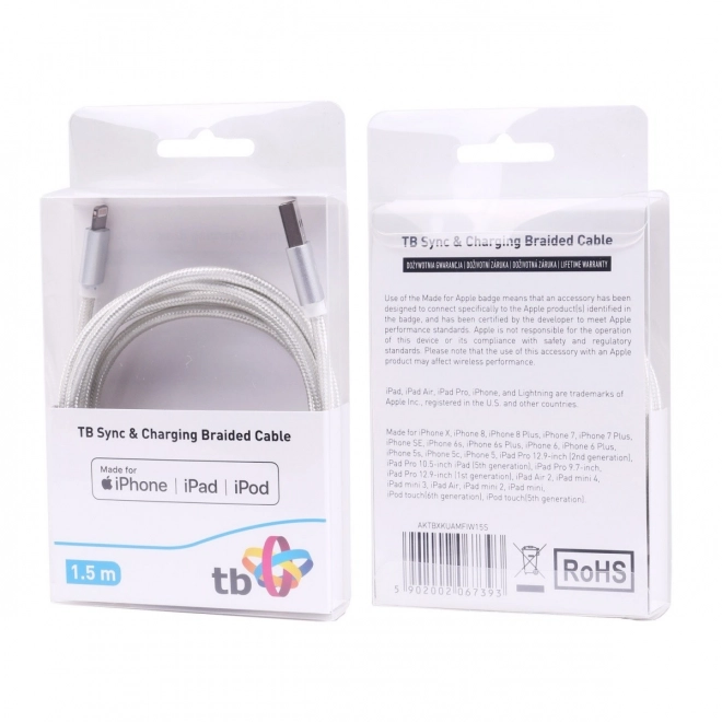 Lightning-USB kabel 1,5m zilver MFi