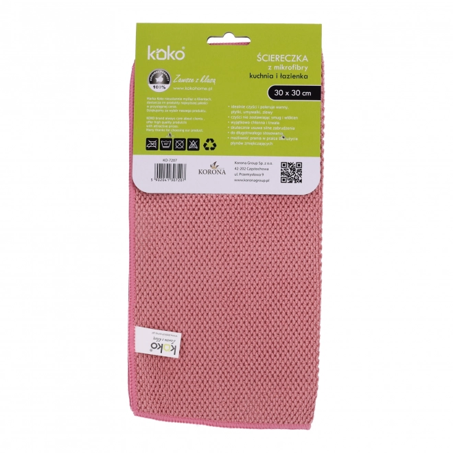 Microvezeldoek KOKO voor keuken en badkamer, formaat 30x30