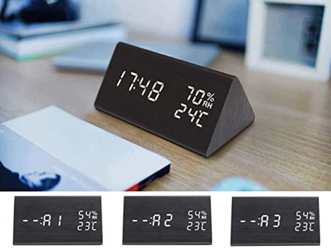 Multifunctionele elektronische wekker met thermometer en hygrometer