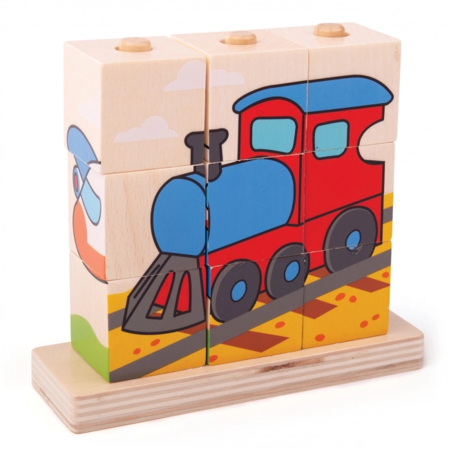 Houten puzzel Bigjigs Baby Vervoersmiddelen