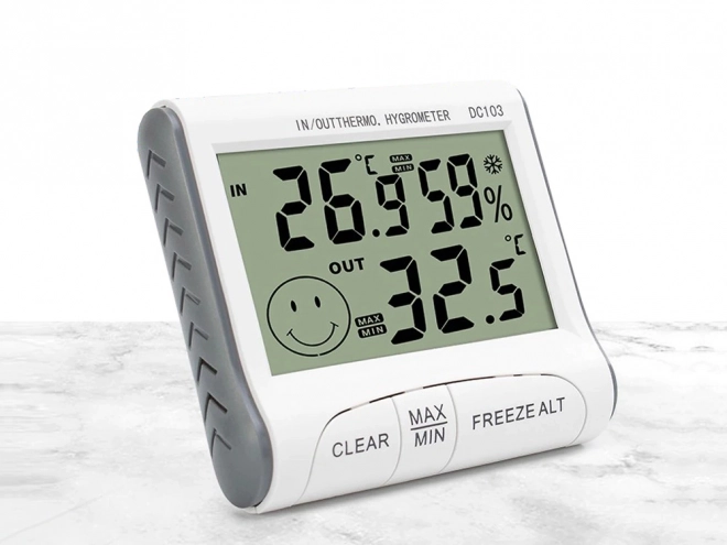 Weerstation met thermometer, hygrometer en sensor