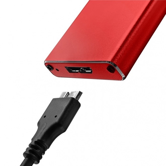 Kast | Behuizing voor schijf M.2 SSD | SATA | NGFF | USB 3.0 | Superspeed 5Gb/s | 2TB | Rode kleur