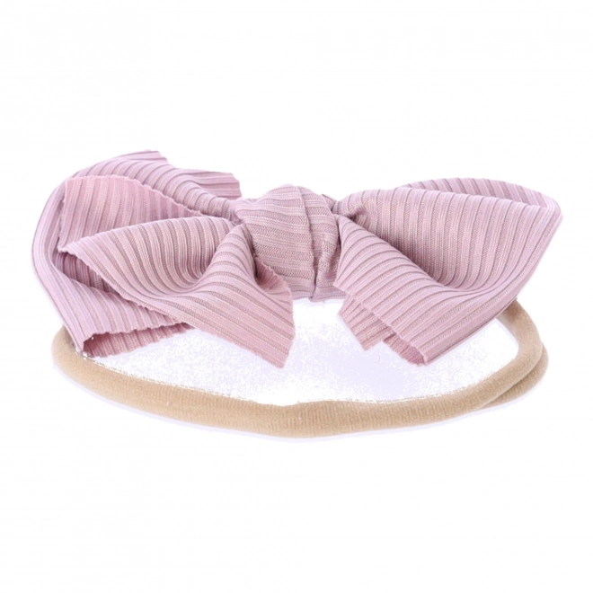 Baby hoofdband met strik - vuilroze