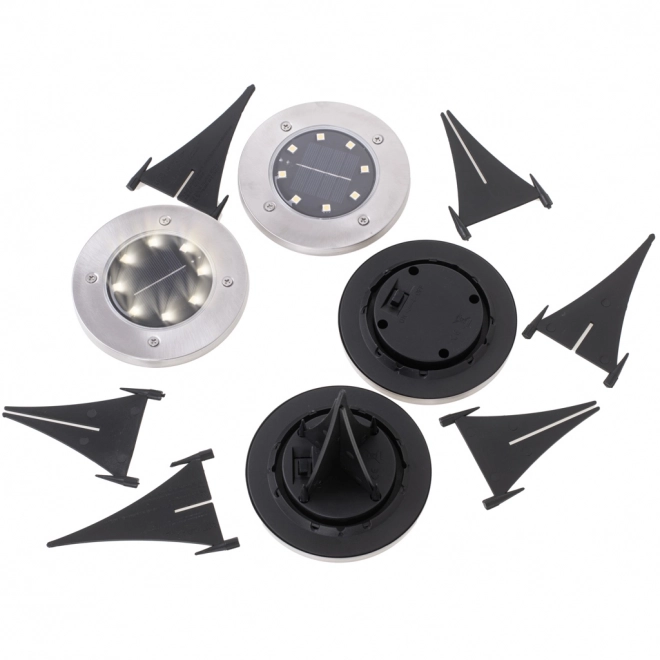 Tuinzonne-verlichting 8 LED 4 stuks - koud wit