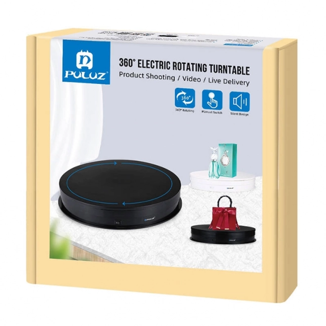 Elektrische draaiplateau Puluz met display 30 cm USB zwart