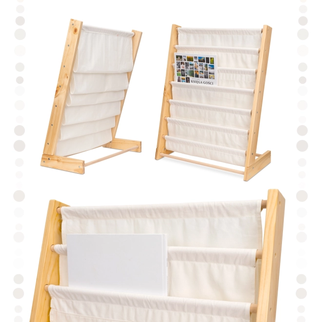 Kinder houten boekenrek met standaard 76,5 cm