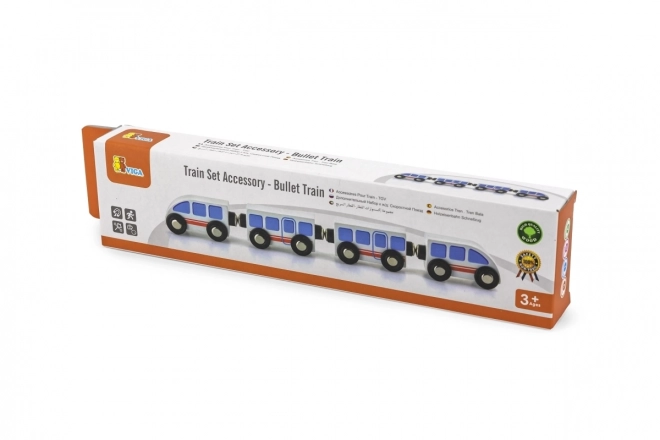 Houten hogesnelheidstrein voor houten treinbaan, 29 cm