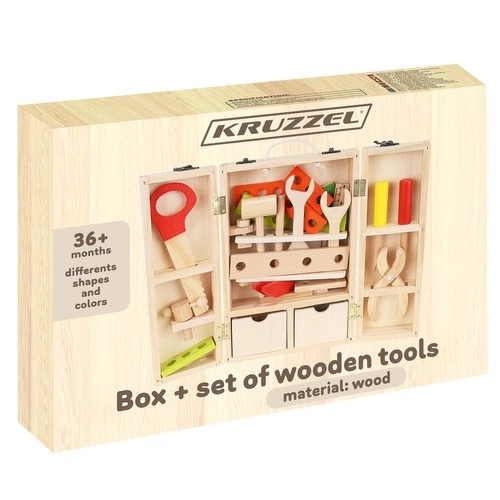 Box + houten gereedschapsset 22697