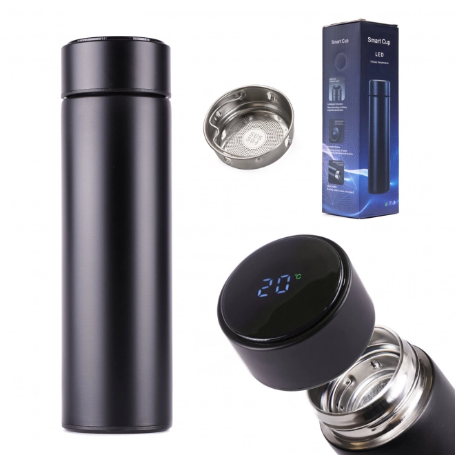 Thermosbeker met LED-scherm 500 ml zwart