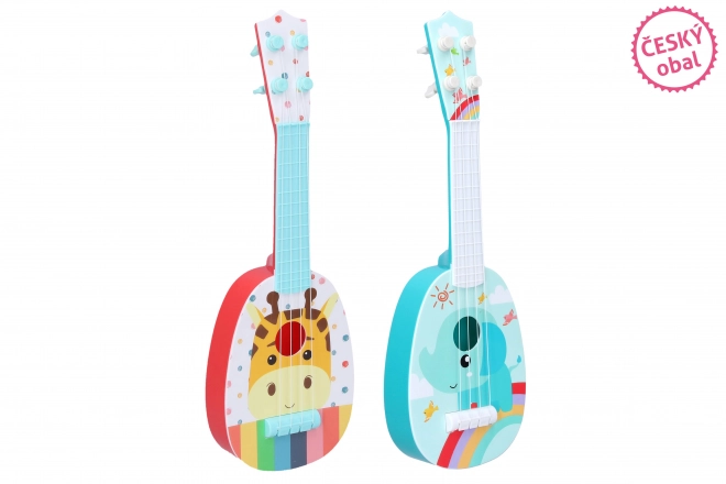 Kinder gitaar met Afrikaanse dierenmotieven