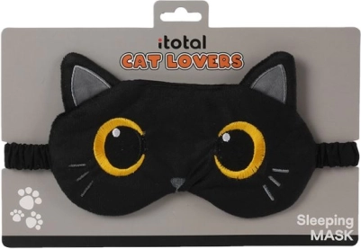 Slaapmasker met zwarte kat
