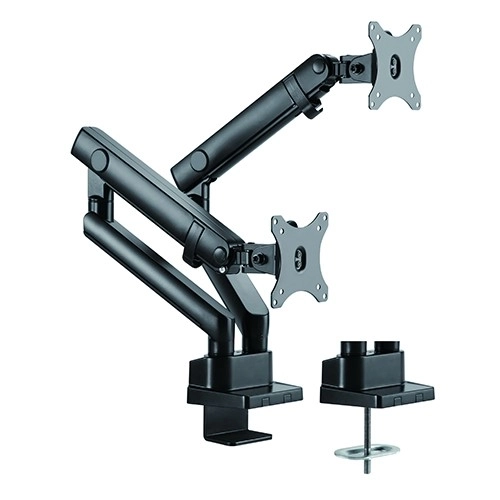 Dubbele monitorhouder tot 32" met veermechanisme