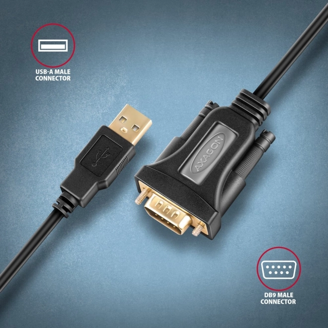 USB 2.0 naar RS-232 Adapter met seriële poort, 1,5m kabel, FTDI-chip