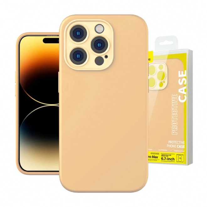 Baseus Vloeibare Silica Gel hoesje voor iPhone 14 geel met gehard glas en reinigingsset – 14 Pro Max