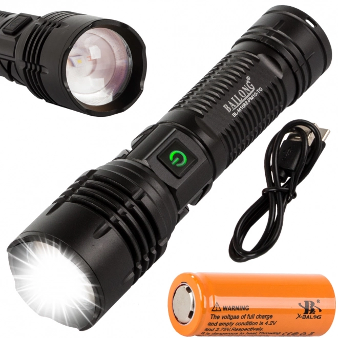 Militaire tactische zaklamp Bailong met LED zoom