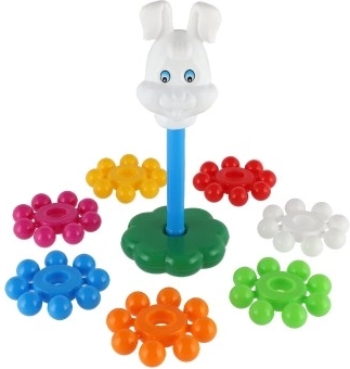 Stapelbare piramide met ringen van plastic 26cm in net 12m+