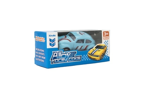 Metalen race-auto 6 cm in doosje