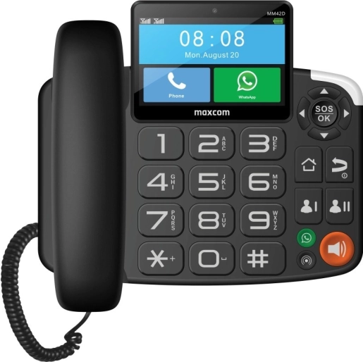 Maxcom bureautelefoon met grote knoppen en SOS-functie