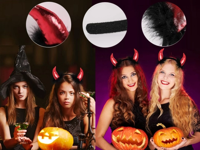Diadeem met duivelse hoorns voor Halloween