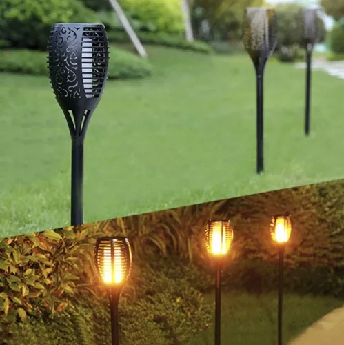 Garlov Zonnelamp voor de tuin - fakkel, set van 4 stuks
