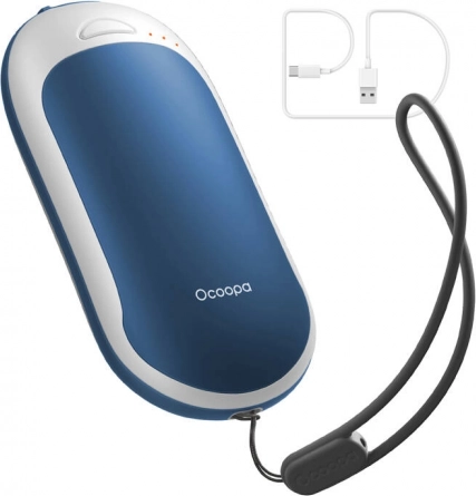 Ocoopa handverwarmer en powerbank 5000 mAh USB-C wit-blauw