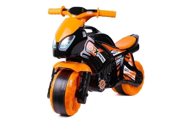 Loopmotor oranje-zwart plastic in zak 35x53x74cm 24m+