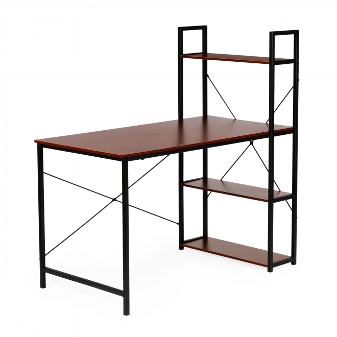 Houten computertafel met loftplanken