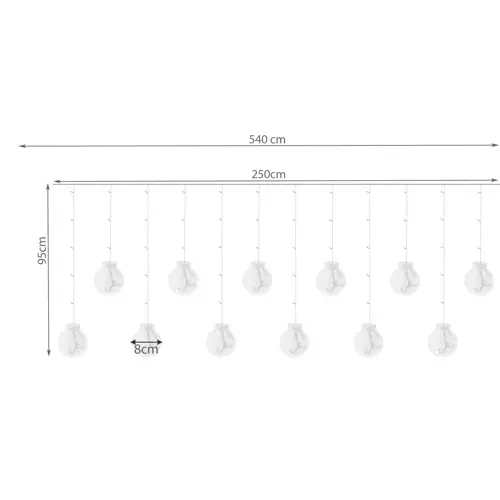 Lichtgordijn 108LED USB - koud wit KŚ19770