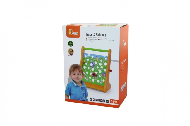 Houten doolhof met autootje