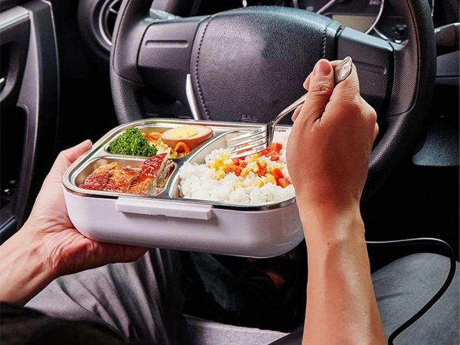 Elektrisch verwarmde lunchbox voor in de auto
