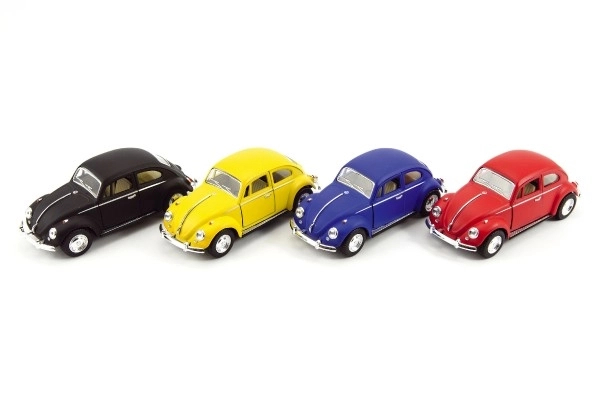 Auto Kinsmart VW Klassieke Kever metaal/kunststof 13cm met terugtrekmechanisme 4 kleuren 12st in doos