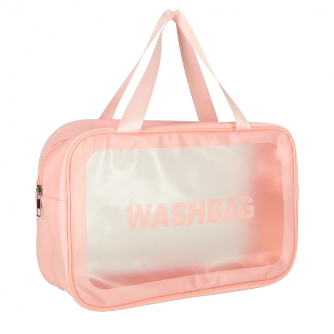 Roze doorzichtige reis cosmetica tasjes, waterdicht, set van 3 stuks