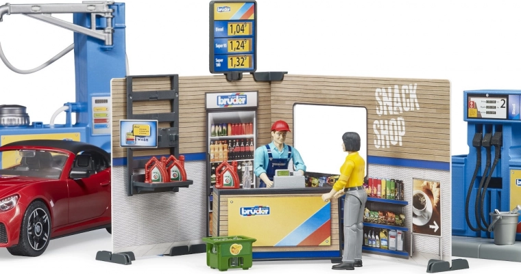 Realistisch tankstation met snackshop