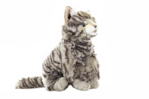 Pluchen kat met realistisch patroon