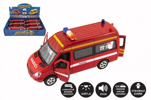 Brandweerauto met lichten 15 cm