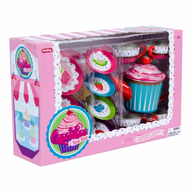 Kinder theeservies met muffinmotief