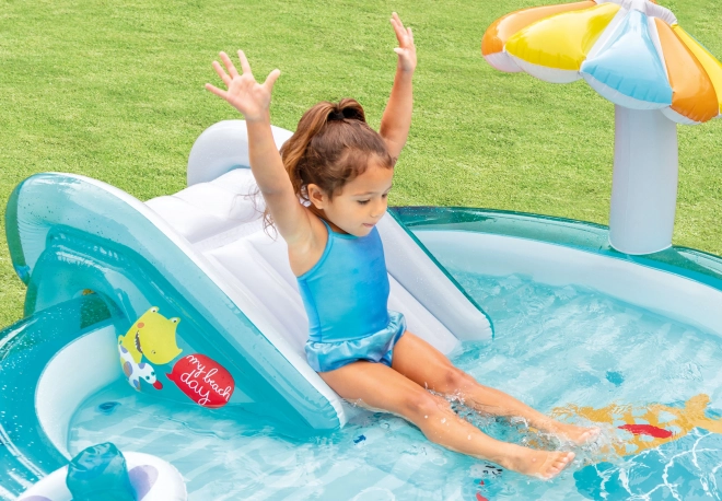 Opblaasbaar kinderzwembad met glijbaan INTEX